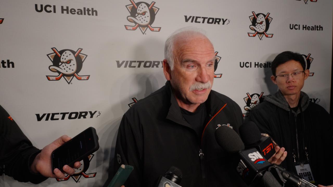 Victory+ - Ducks Morning Skate: Coach Quenneville.
