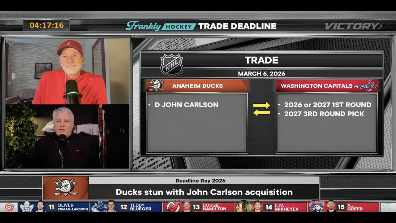 Victory+ - Ducks acquire John Carlson from Capitals in stunning deadline deal