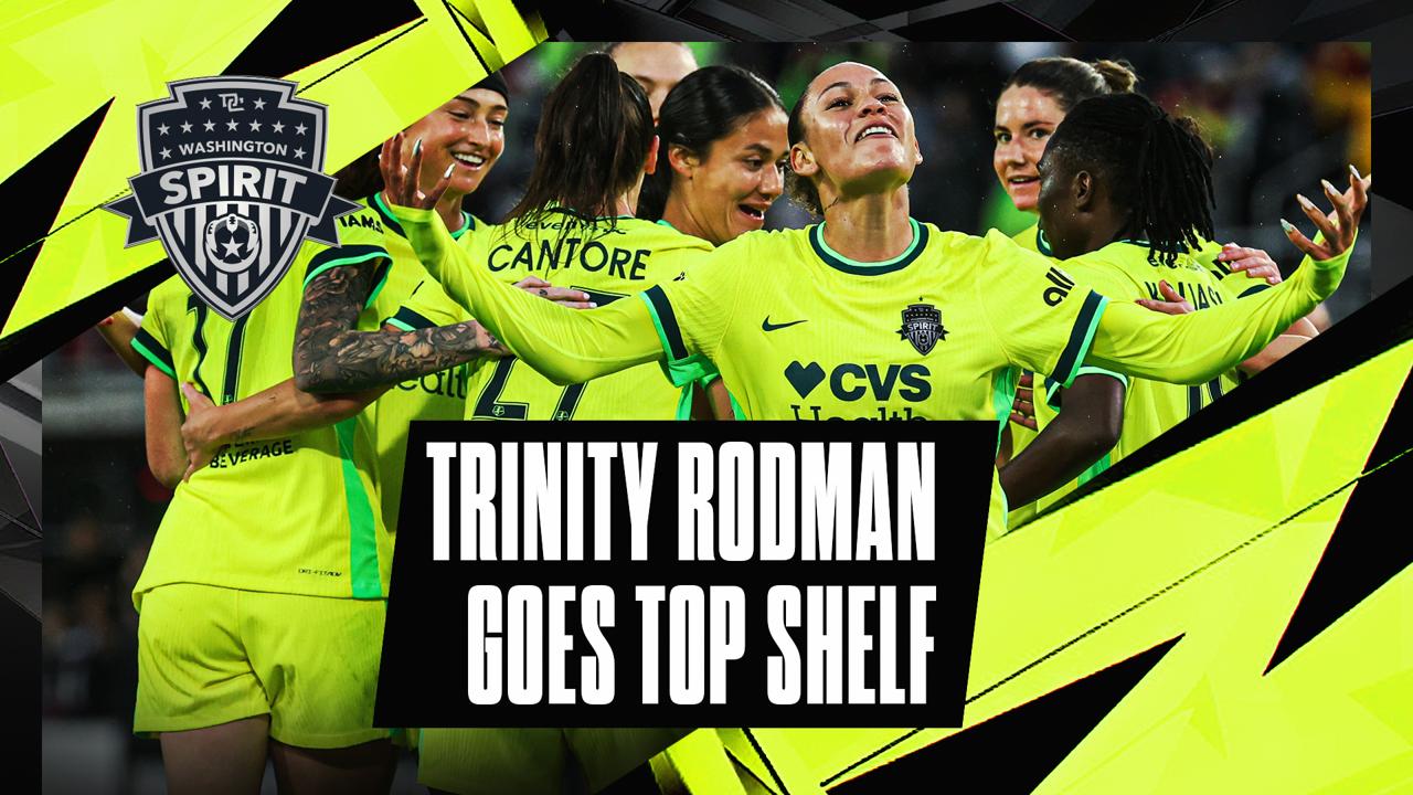 Victory+ - Trinity Rodman volleys home incredible goal