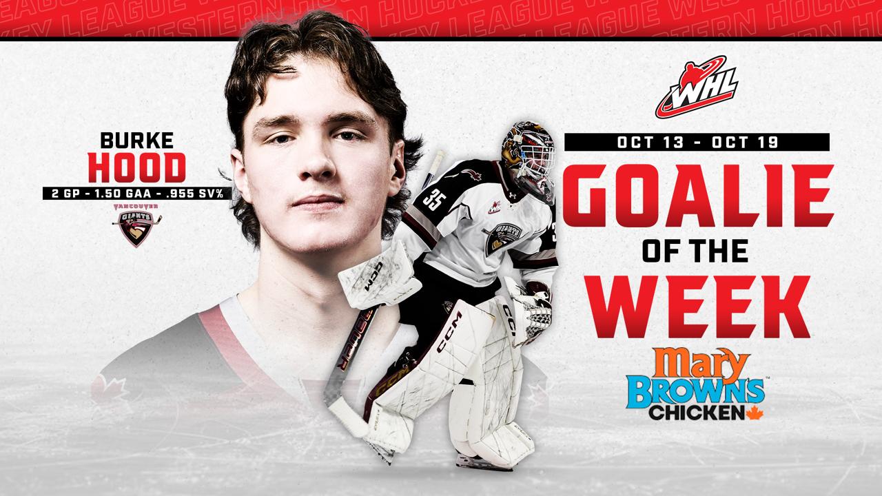 Victory+ - Burke Hood - Goaltender of the Week