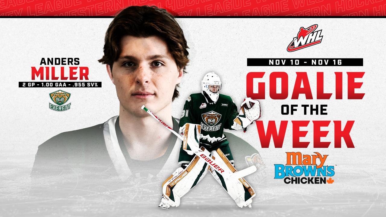 Victory+ - Anders Miller - Goaltender of the Week