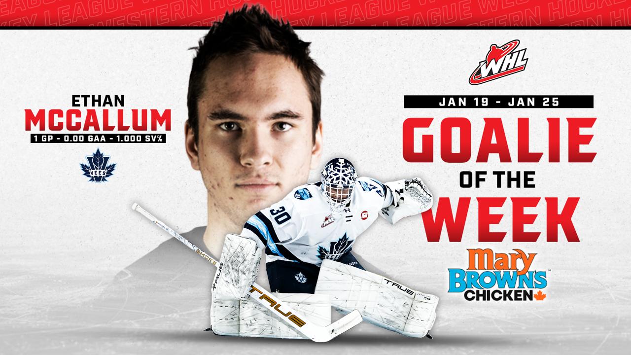 Victory+ - Ethan McCallum - Goalie of the Week