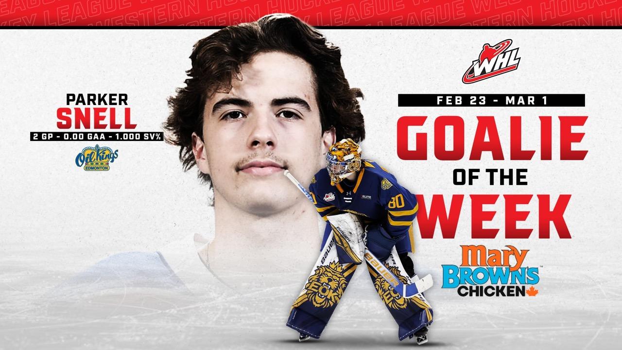 Victory+ - Parker Snell - Goaltender of the Week