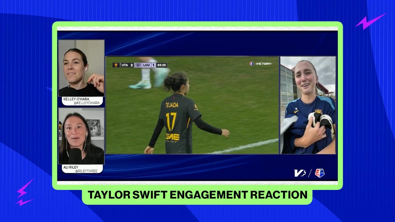 Victory+ - Utah Royals player reacts to Taylor Swift's engagement