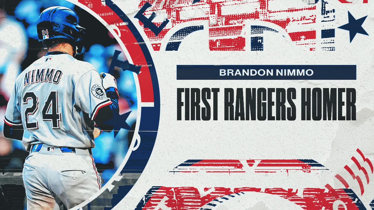 Victory+ - Brandon Nimmo hits first homer in Rangers uniform